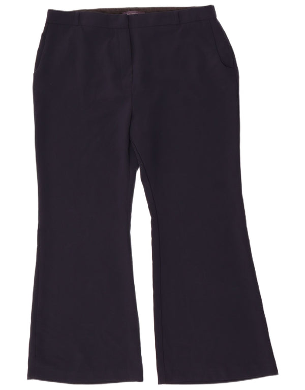 Pantaloni chino bootcut da donna Marks & Spencer UK 18 XL W36 L30 Blu navy