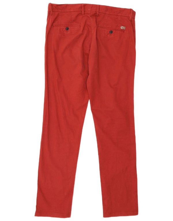 Pantaloni chino slim da uomo Zara EU 46 XL W36 L32 cotone bordeaux