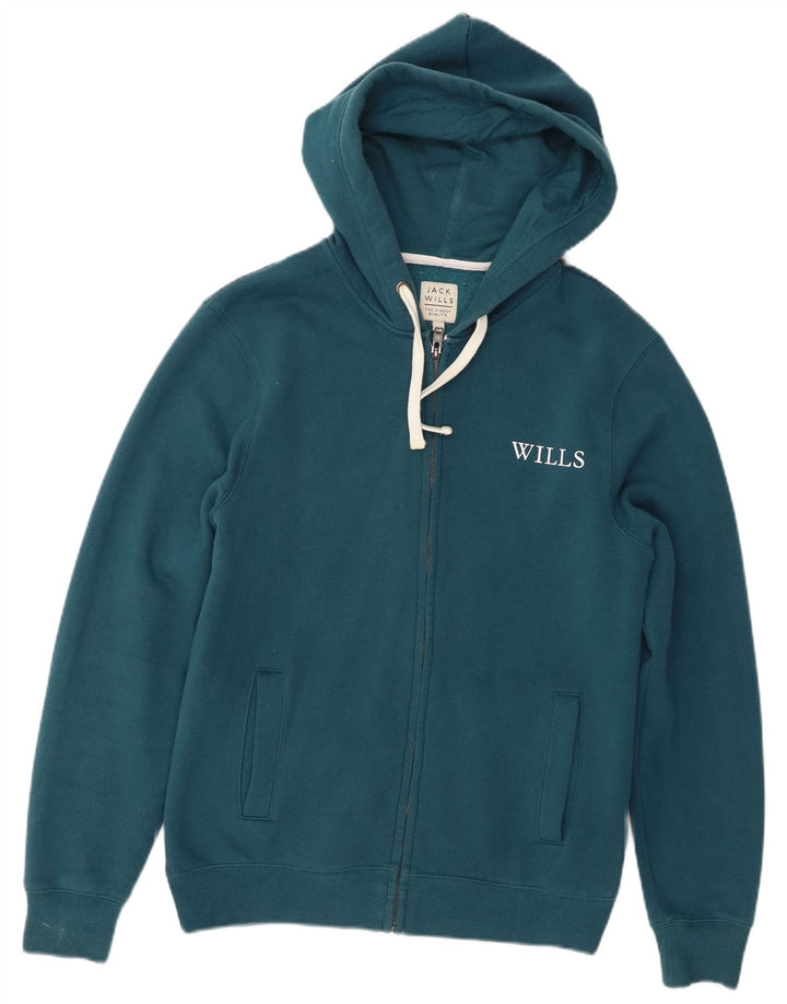 Maglione con cappuccio e zip da uomo Jack Wills in cotone turchese medio