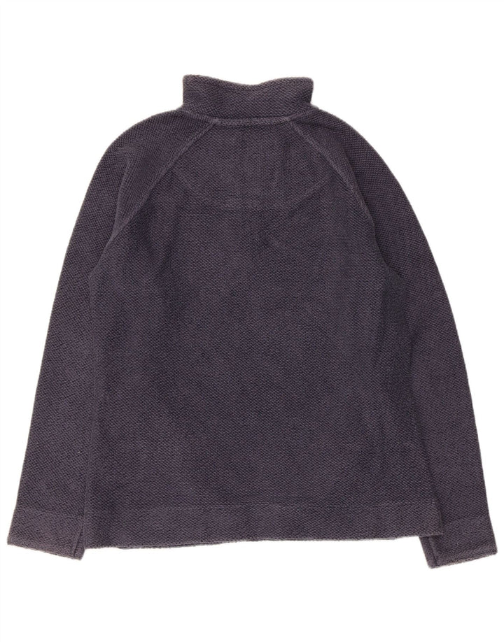 Felpa da donna con collo con zip Weird Fish, maglione, UK 12, cotone blu navy medio