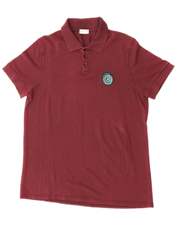 Polo da uomo Saint Laurent grande in cotone bordeaux
