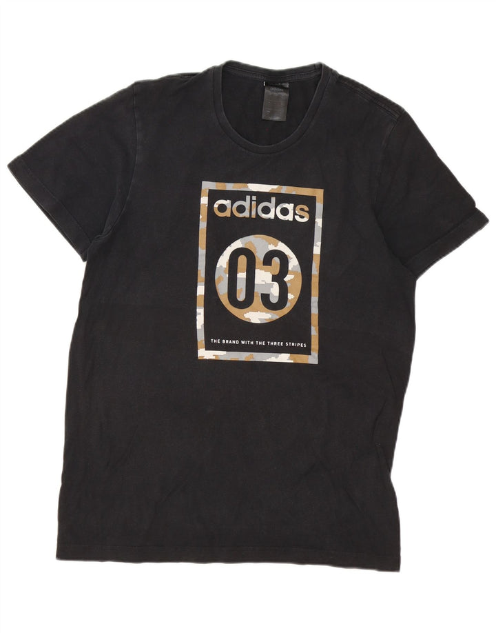 T-shirt grafica da uomo Adidas Top piccola nera