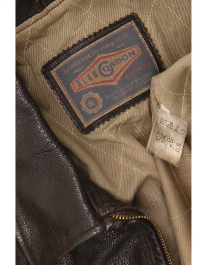 Giacca in pelle da uomo Alan Gordon UK 44 2XL Pelle marrone