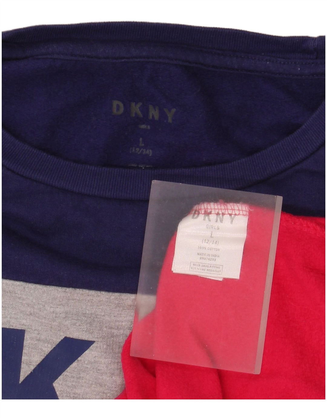 Felpa Dkny per ragazze, maglione, 12-13 anni, grande, multicolore, color block