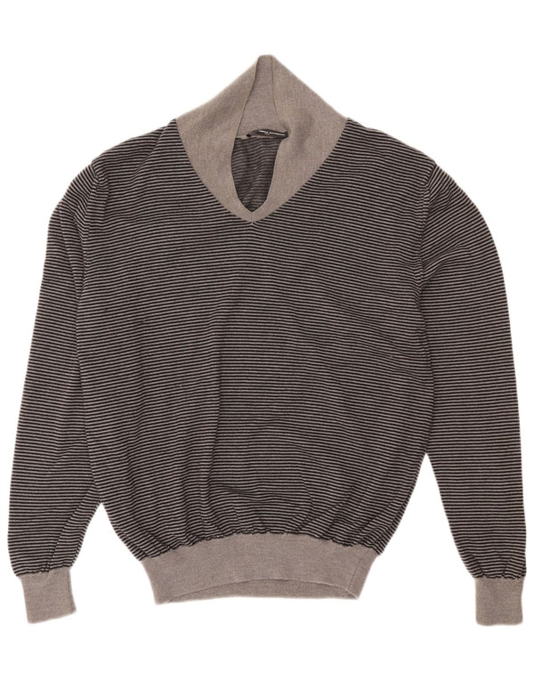 Maglione Uomo Scollo a V Daniele Alessandrini IT 54 XL Gessato Grigio