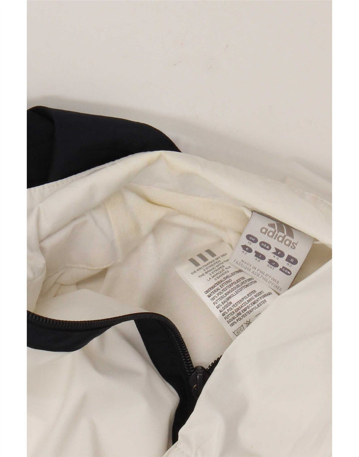 Giacca da tuta da donna Adidas UK 16 Large Bianco Colourblock Poliestere