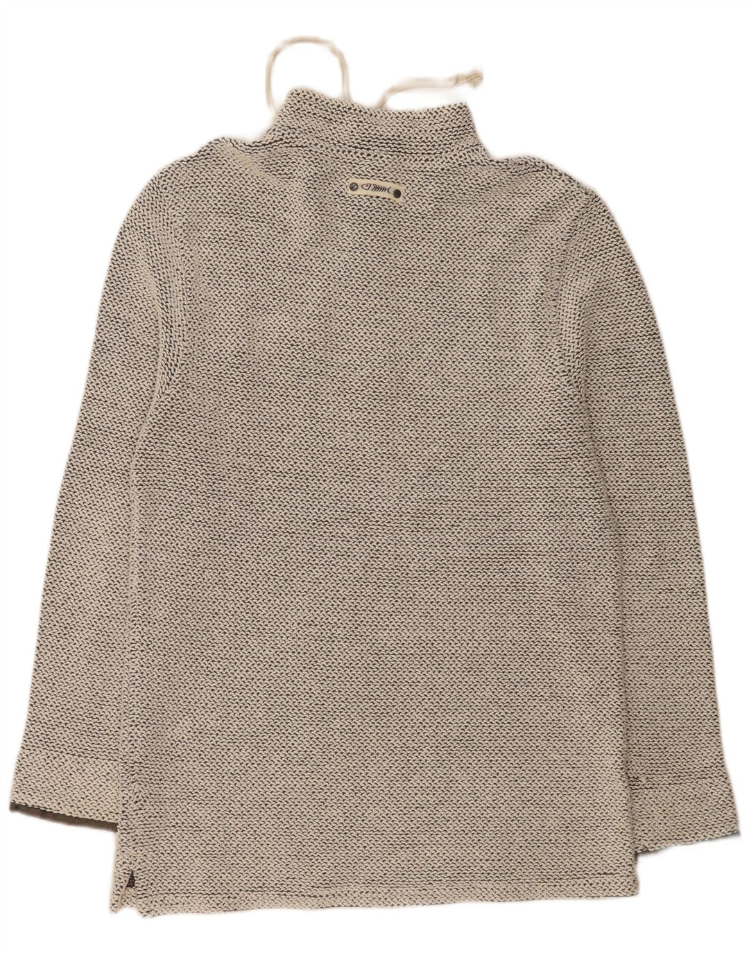 WEIRD FISH Felpa da uomo con collo con zip, maglione grande, cotone grigio