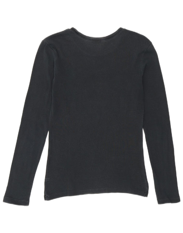 Polo Ralph Lauren Top da donna a maniche lunghe UK 10 Small in cotone blu navy