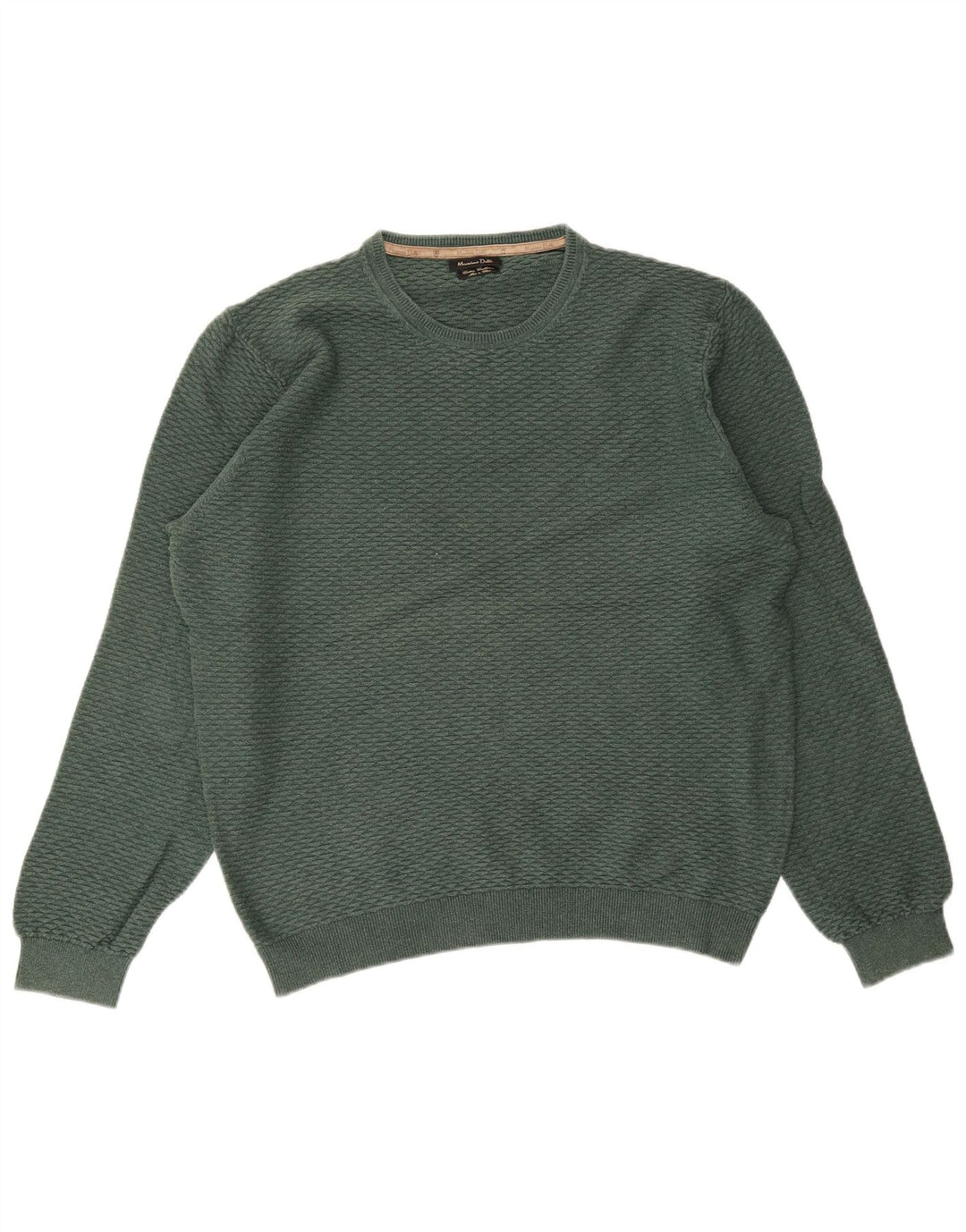 MASSIMO DUTTI Maglione maglione girocollo da uomo 2XL cotone verde
