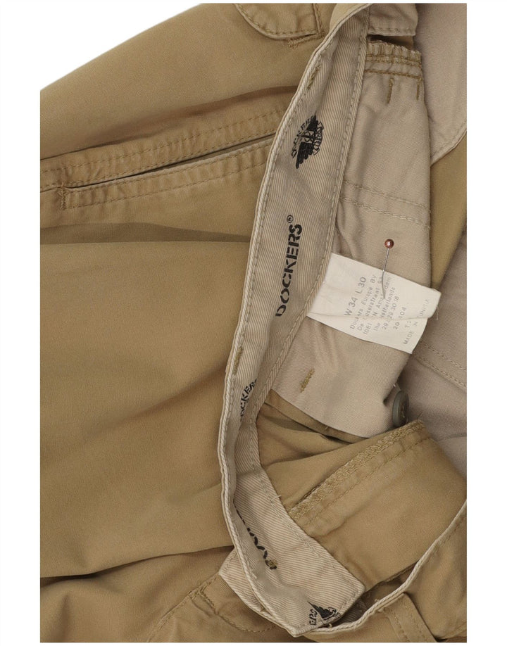 Pantaloni chino con pegging da uomo Dockers W34 L30 cotone kaki