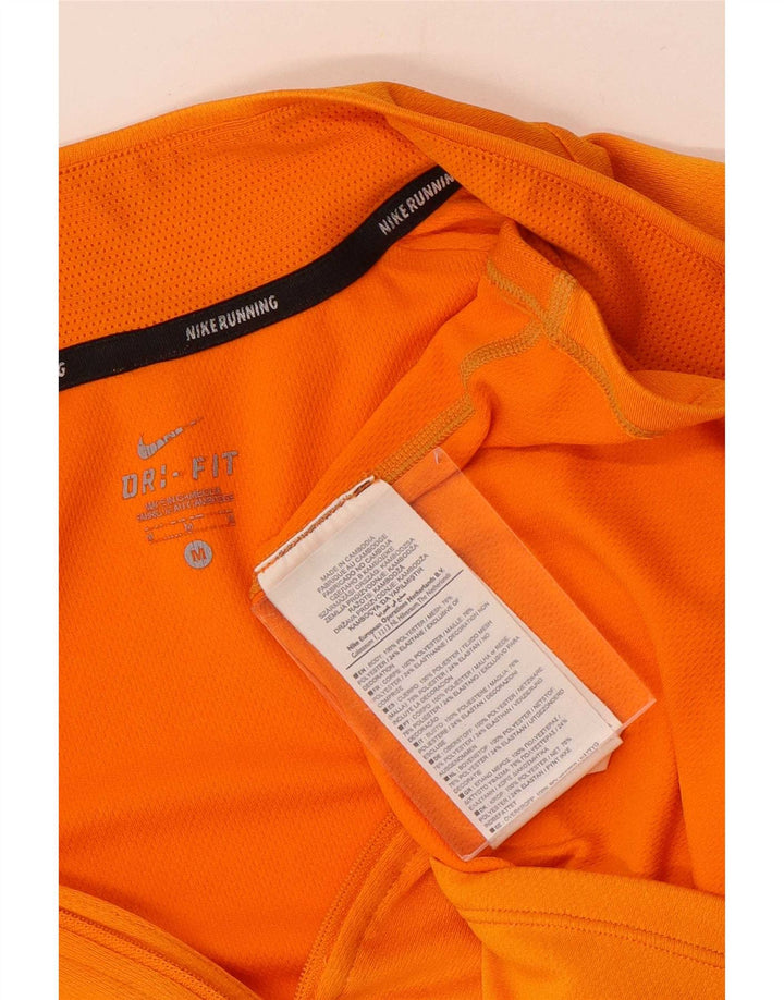 Maglia da tuta Nike Dri Fit con collo e zip da uomo, color block arancione medio