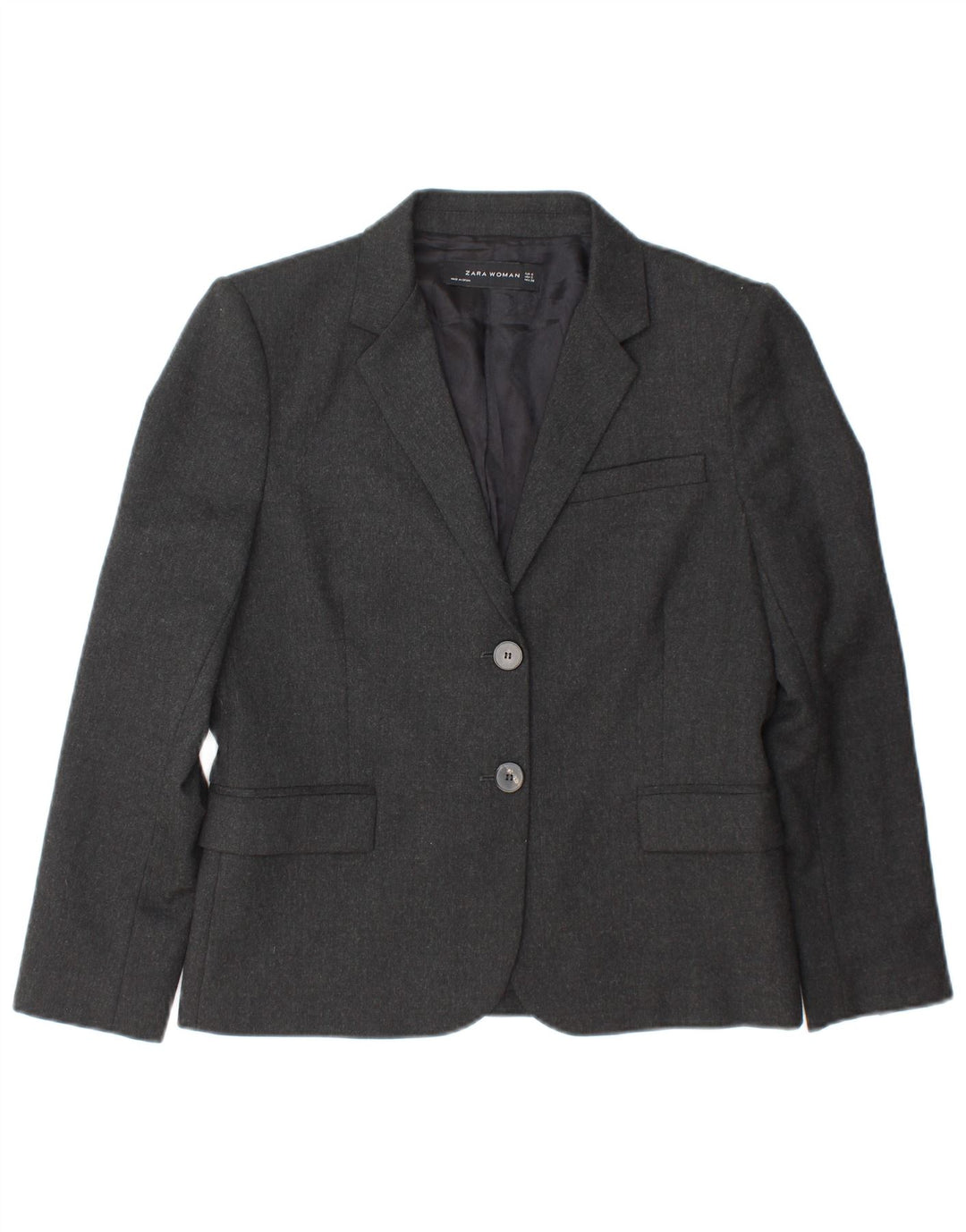 Giacca blazer a 2 bottoni da donna Zara UK 10 piccola grigia
