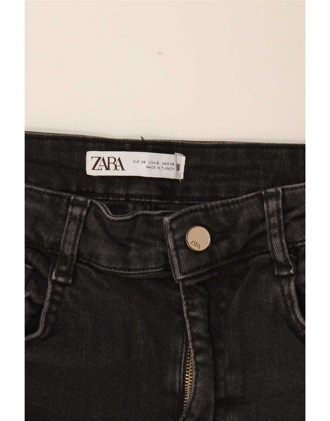Jeans dritti da donna Zara EU 38 piccoli W28 L26 neri