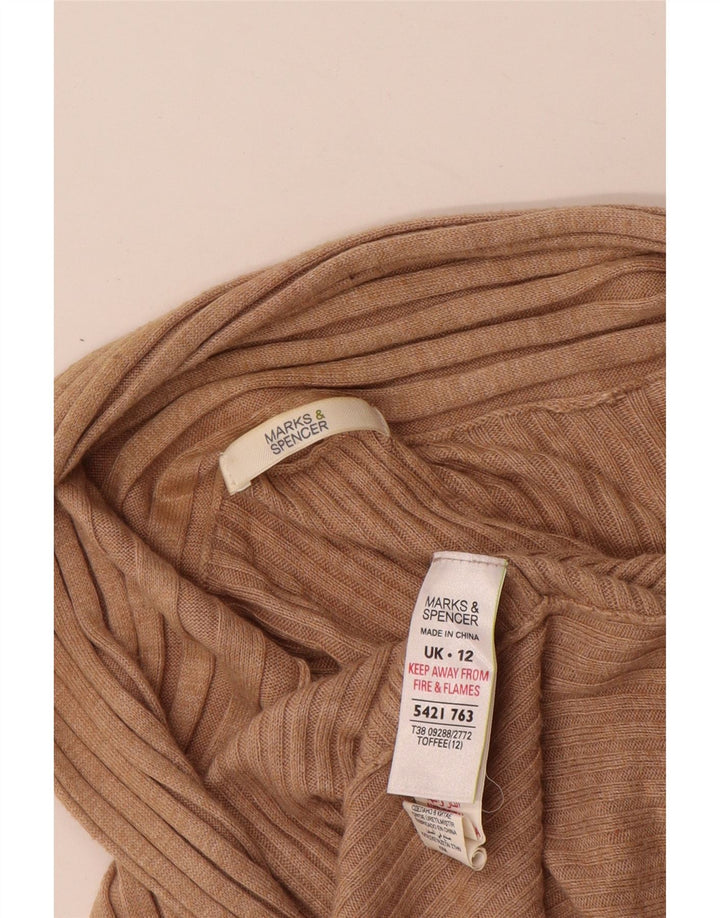 Maglione cardigan asimmetrico da donna Marks & Spencer UK 12 Marrone medio