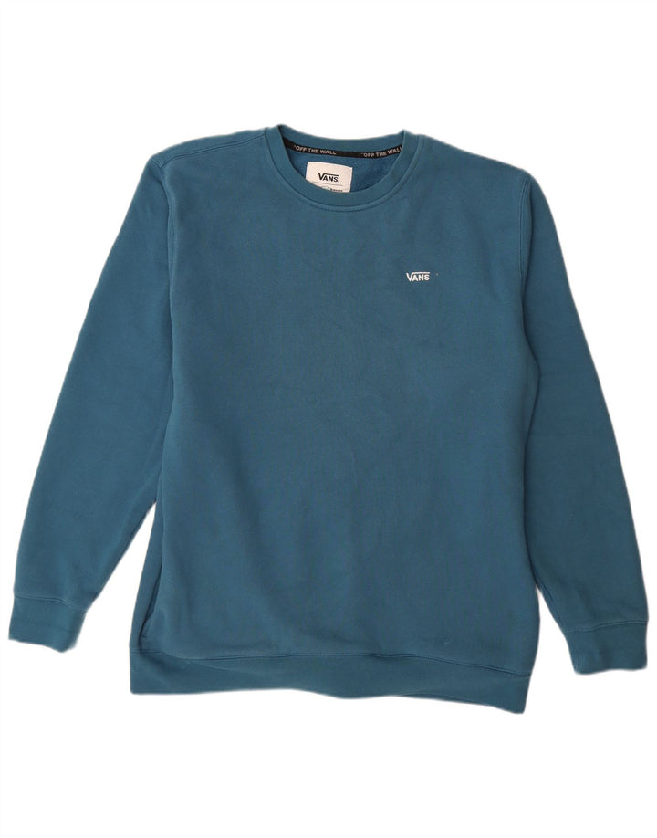Felpa da uomo VANS maglione grande in cotone blu