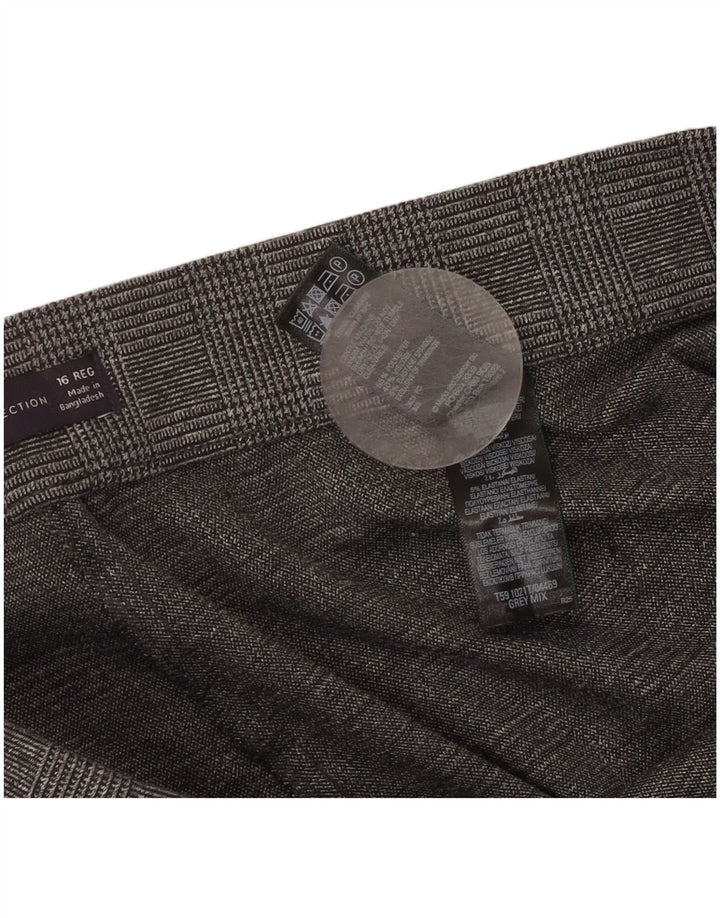 Pantaloni corti da donna Marks & Spencer UK 16 Large W34 L24 a quadri grigi