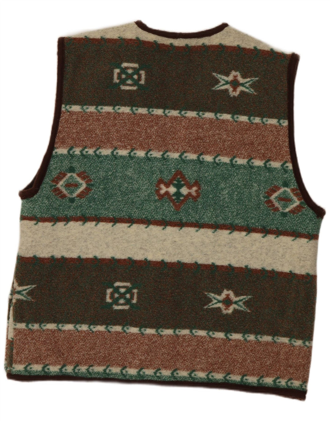Gilet da uomo vintage UK 38 Poliestere geometrico multicolore medio