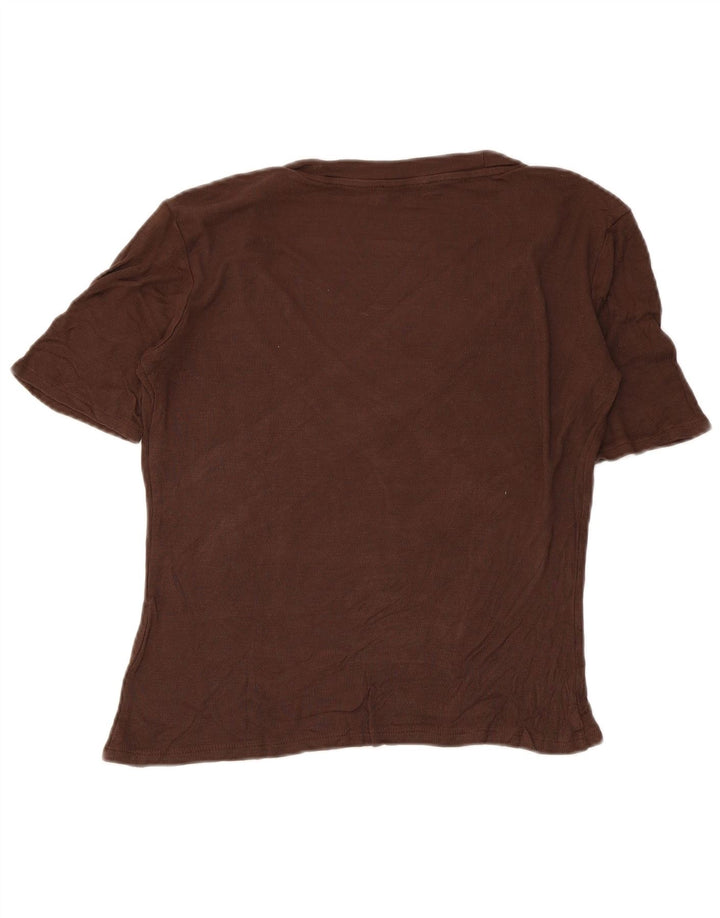 T-shirt Zara da donna Top UK 12 Marrone medio