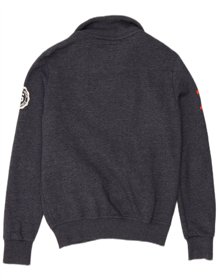 Giacca da ginnastica da uomo con grafica SUPERDRY piccola in cotone blu navy