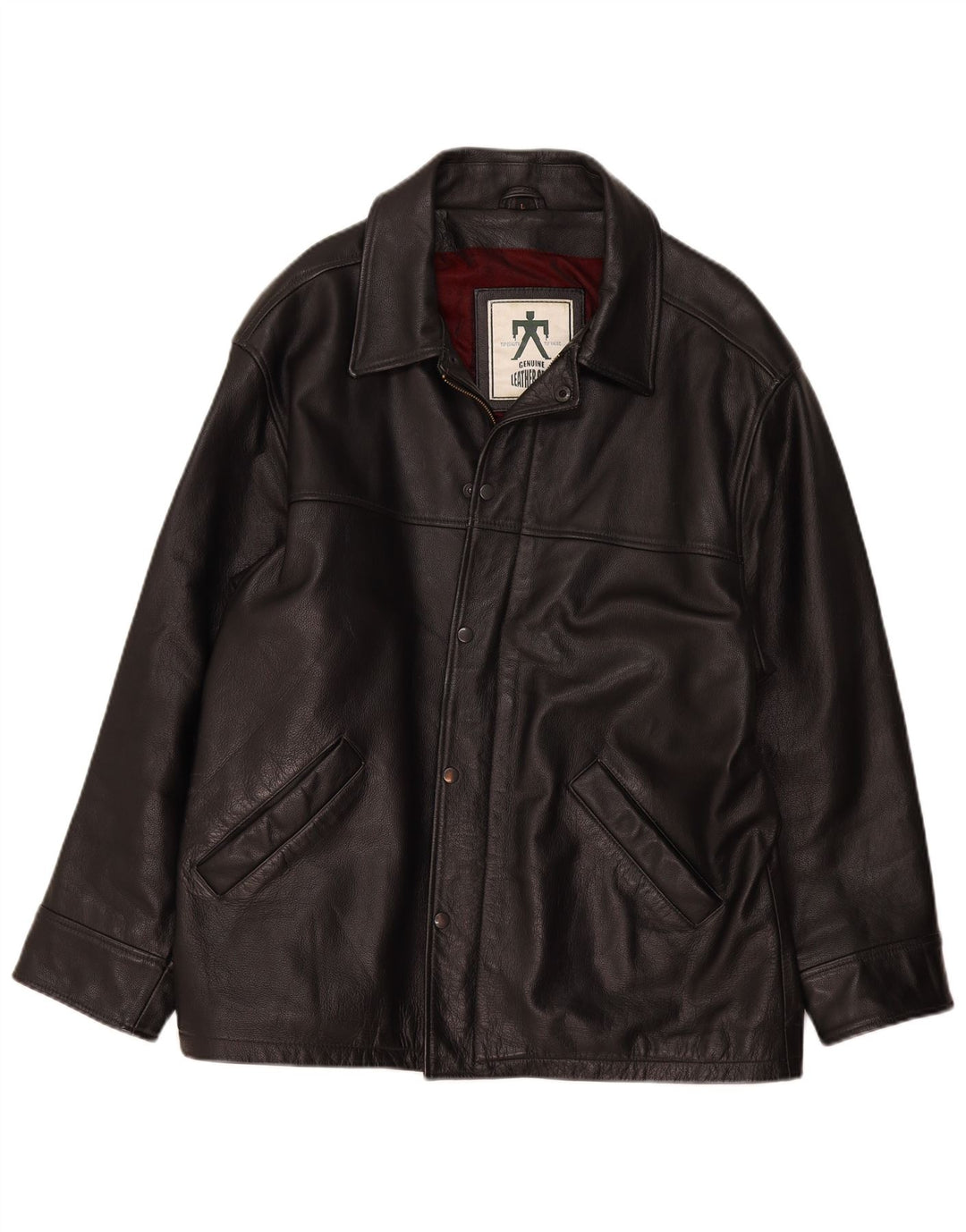 Giacca in pelle vintage da uomo UK 40 grande nera
