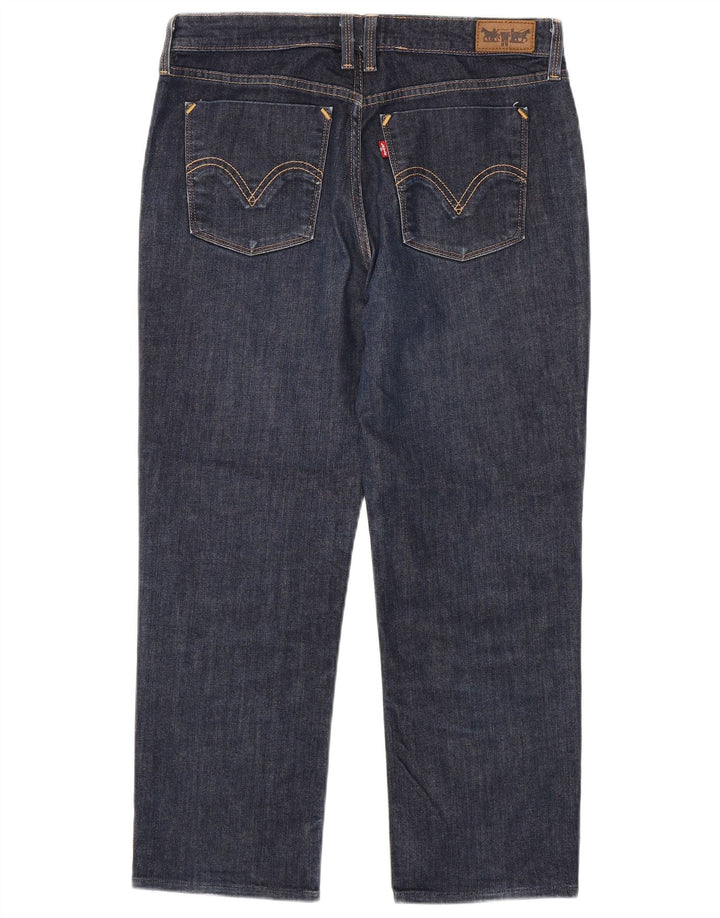 Jeans dritti corti da donna Levi's W34 L26 cotone blu navy