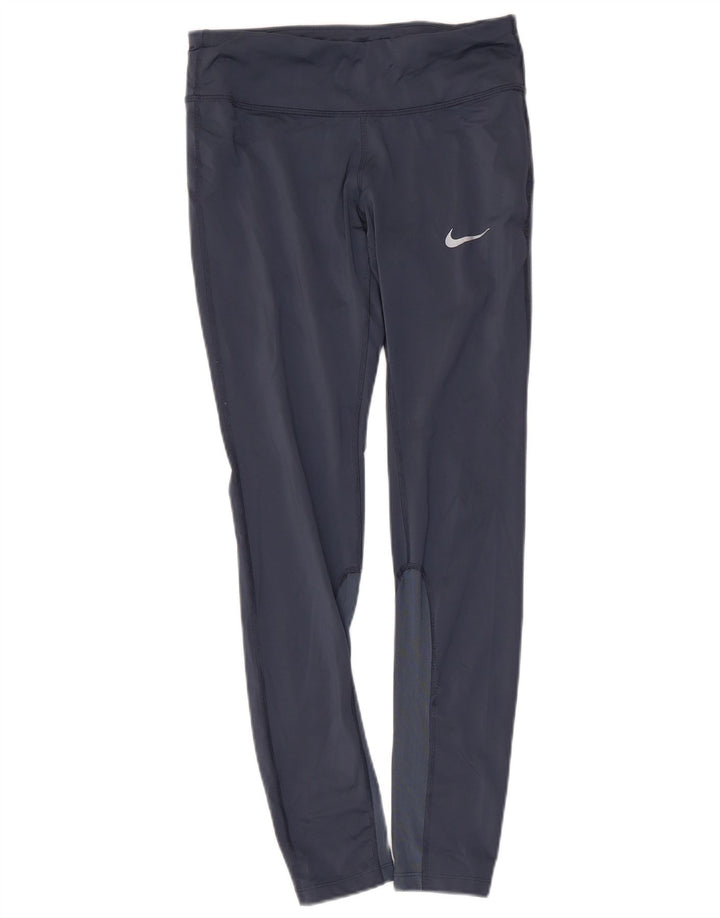 Leggings Dri Fit da donna NIKE UK 10 Small poliestere blu navy