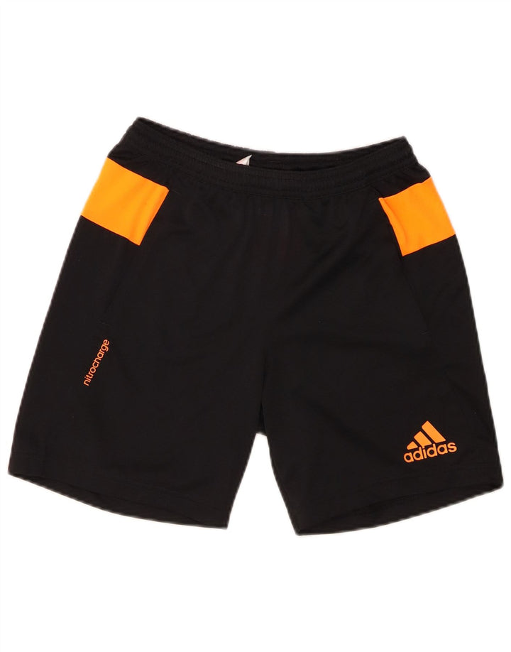 Pantaloncini sportivi Adidas Climacool da ragazzo 11-12 anni in poliestere color block nero