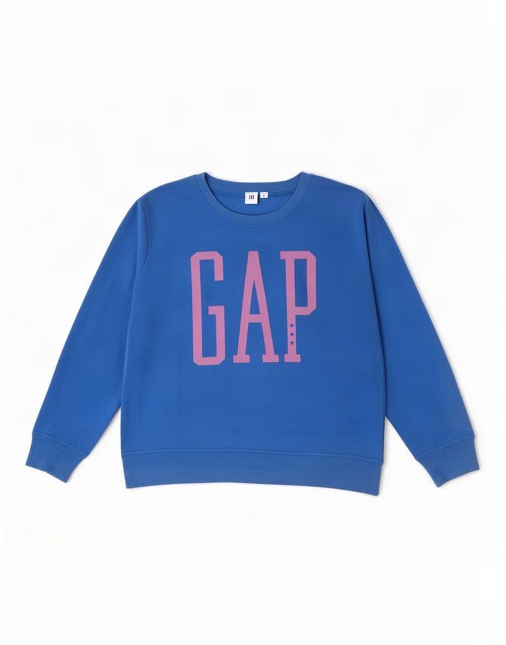 Gap Felpa con grafica da donna Maglione UK 14 Cotone blu medio
