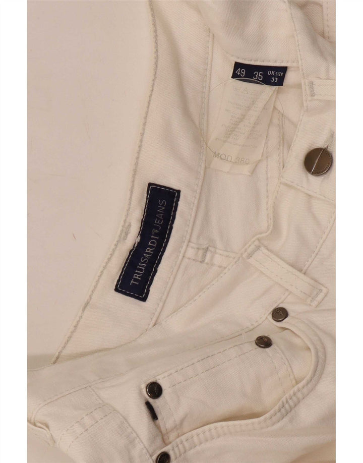 Jeans Straight Uomo Trussardi W33 L33 Cotone Bianco