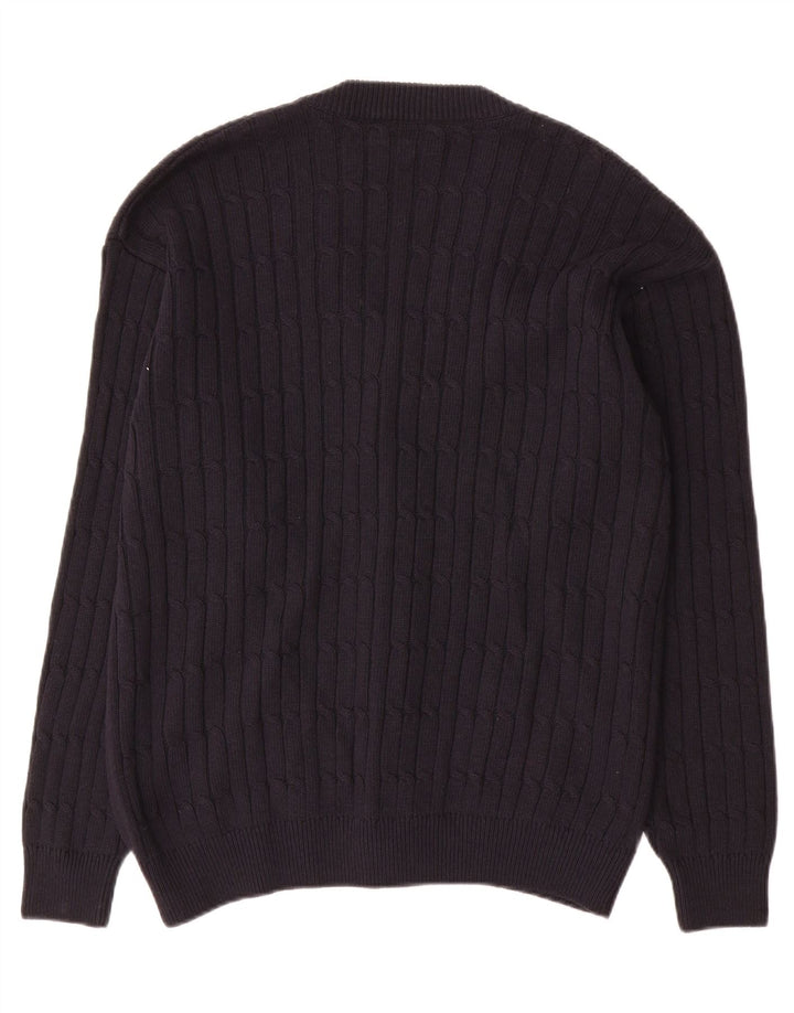 Maglione cardigan da uomo Il Granchio grande in cotone blu navy