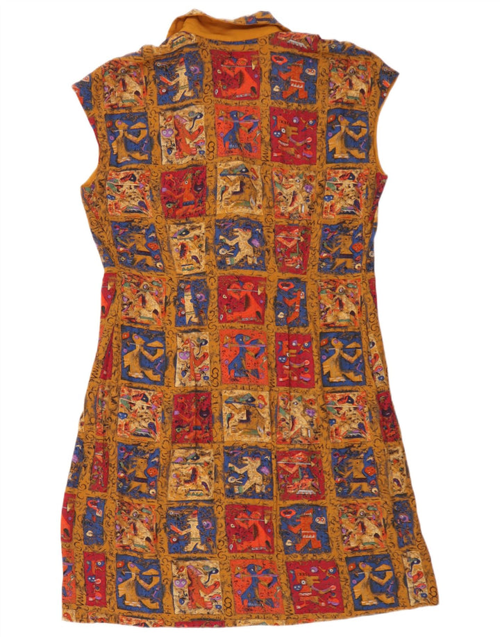 Abito a trapezio vintage da donna UK 16 Grande patchwork multicolore