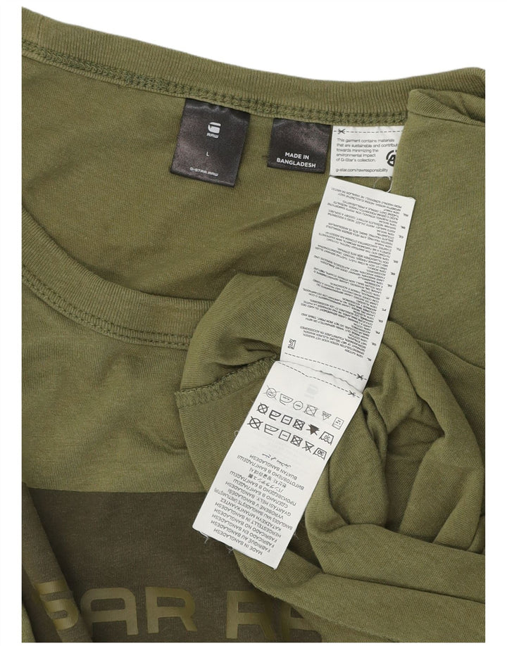 T-shirt grafica da uomo G-Star Top grande in cotone verde