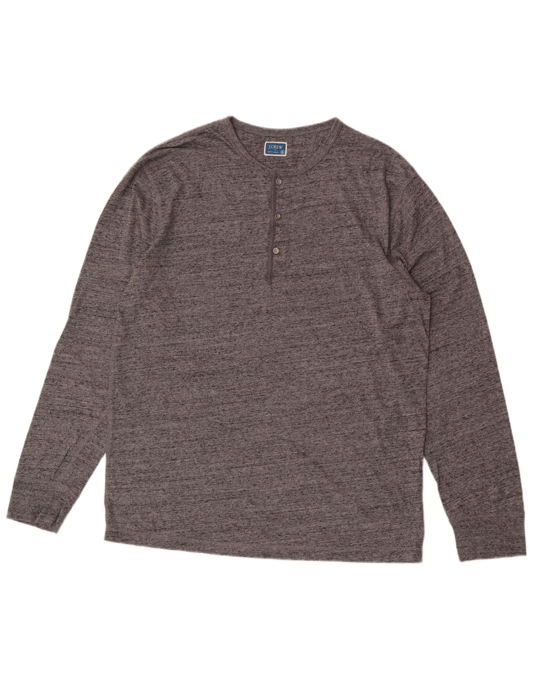 J. Crew Maglia da uomo a maniche lunghe XL in cotone chiazzato grigio