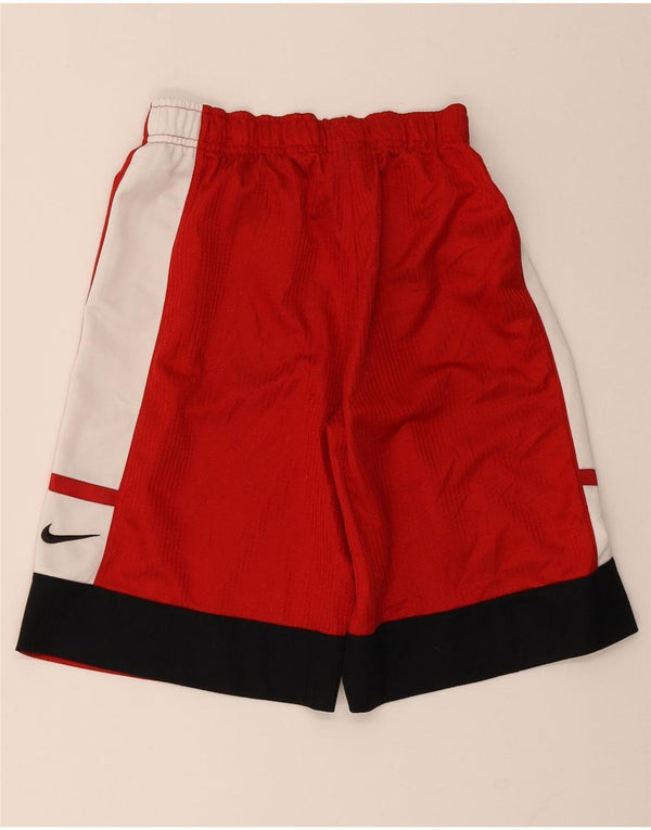 Pantaloncini sportivi Nike da uomo in poliestere color block rosso medio