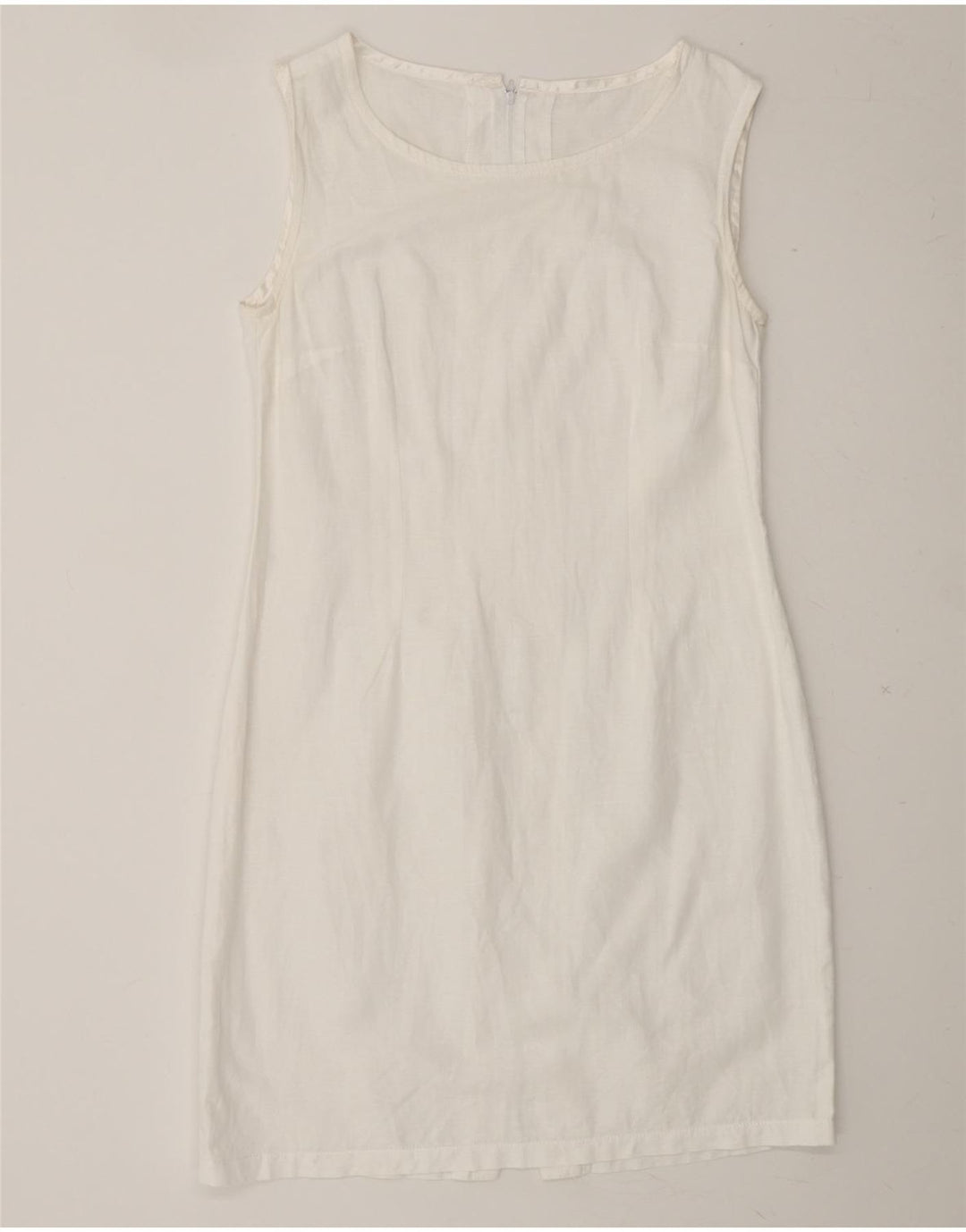 VINTAGE Womens Sleeveless Sheath Dress UK 16 Medium White Vintage Vintage and Second-Hand Vintage from Messina Hembry 