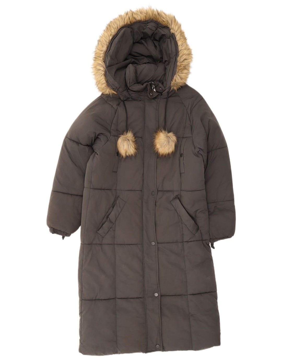 Cappotto imbottito oversize con cappuccio da donna Zara UK 6 XS poliestere grigio