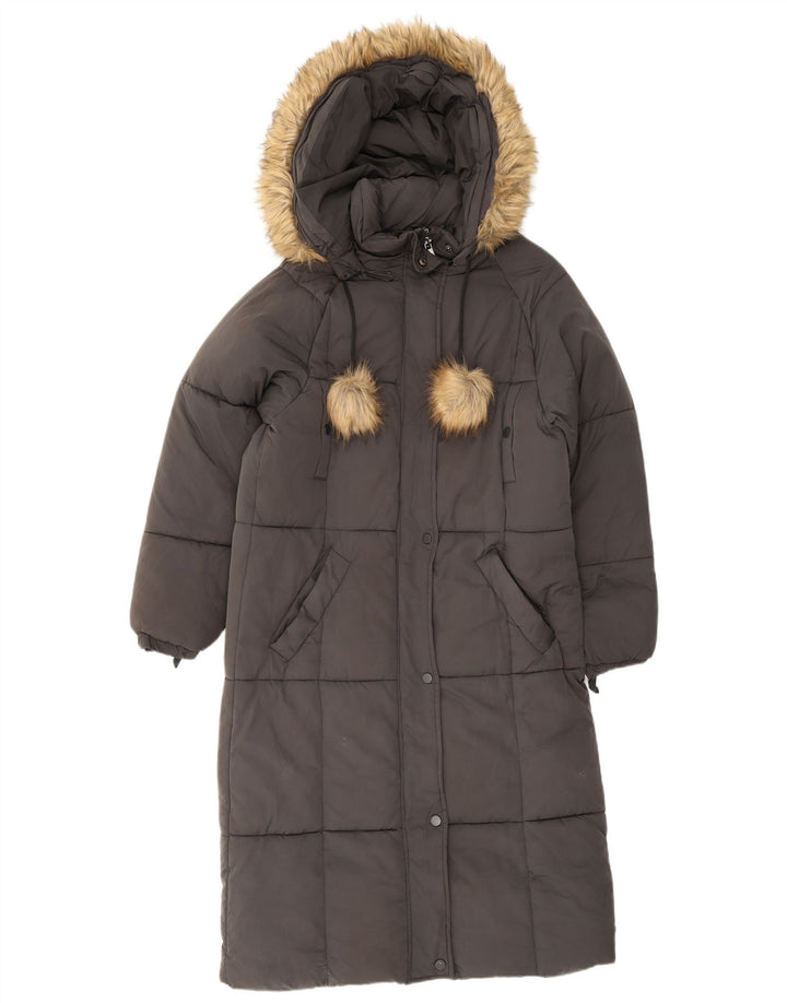 Cappotto imbottito oversize con cappuccio da donna Zara UK 6 XS poliestere grigio