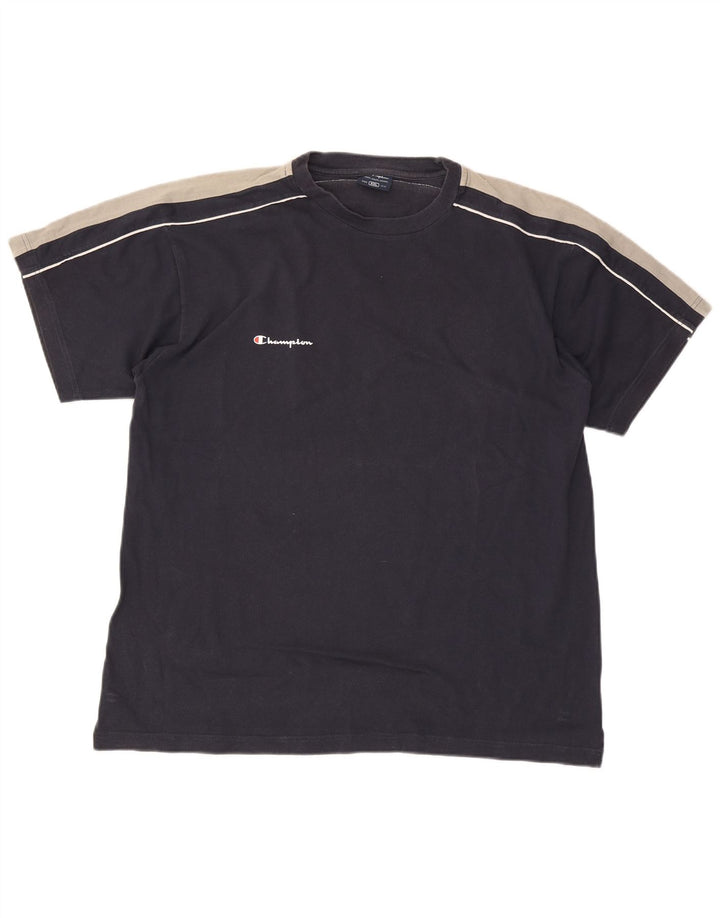 T-shirt da uomo Champion Top 2XL Blu navy Colourblock
