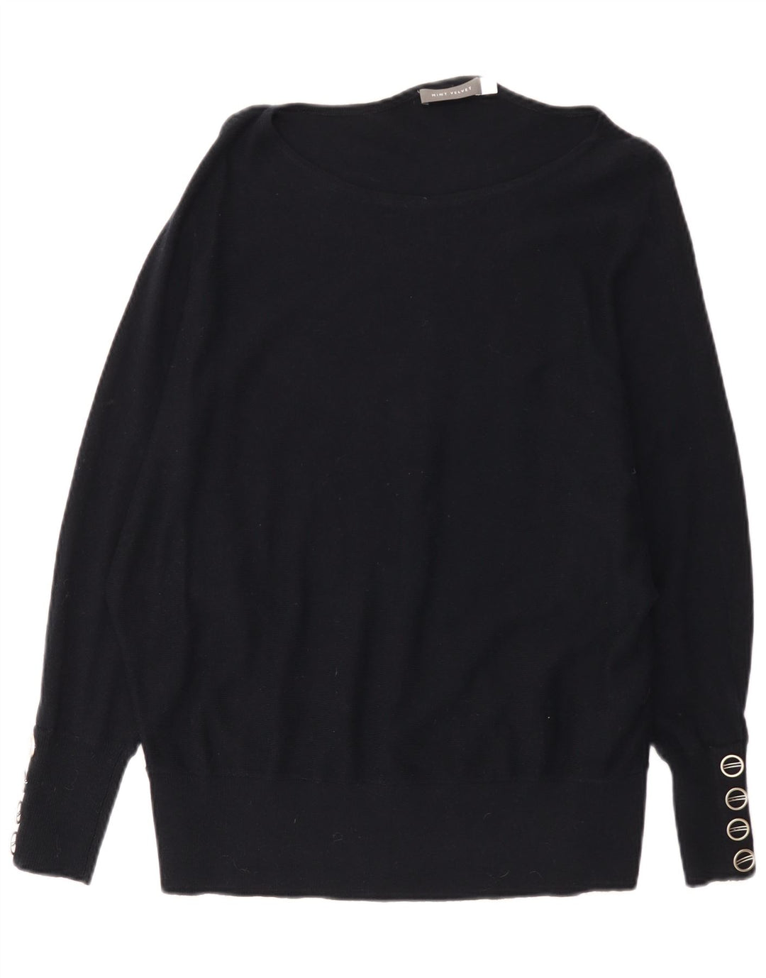 Maglione maglione oversize da donna con scollo a barca MINT VELVET UK 14 Medio Nero