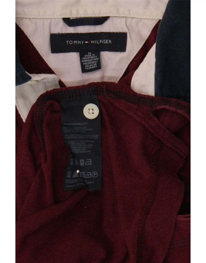 TOMMY HILFIGER Mens Polo Shirt Medium Burgundy Cotton Vintage Tommy Hilfiger and Second-Hand Tommy Hilfiger from Messina Hembry 