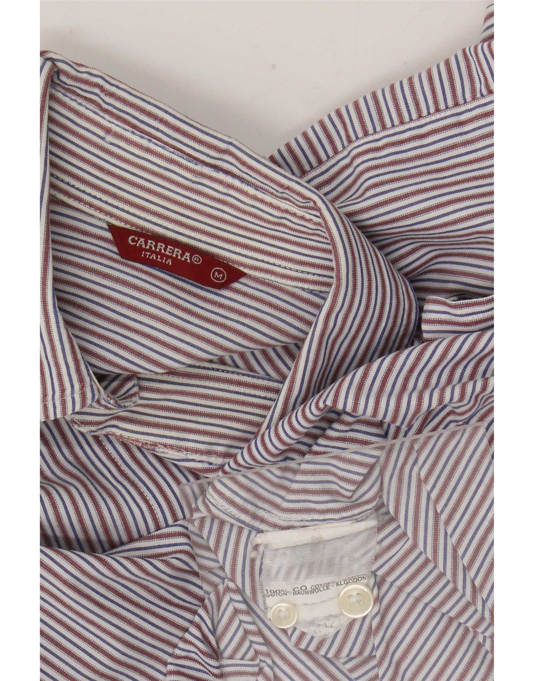 Carrera Camicia da uomo in cotone gessato blu medio