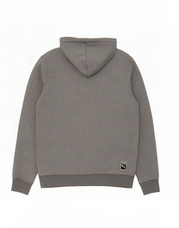 Puma Mens Graphic Hoodie Jumper Large Grey Flecked Cotton