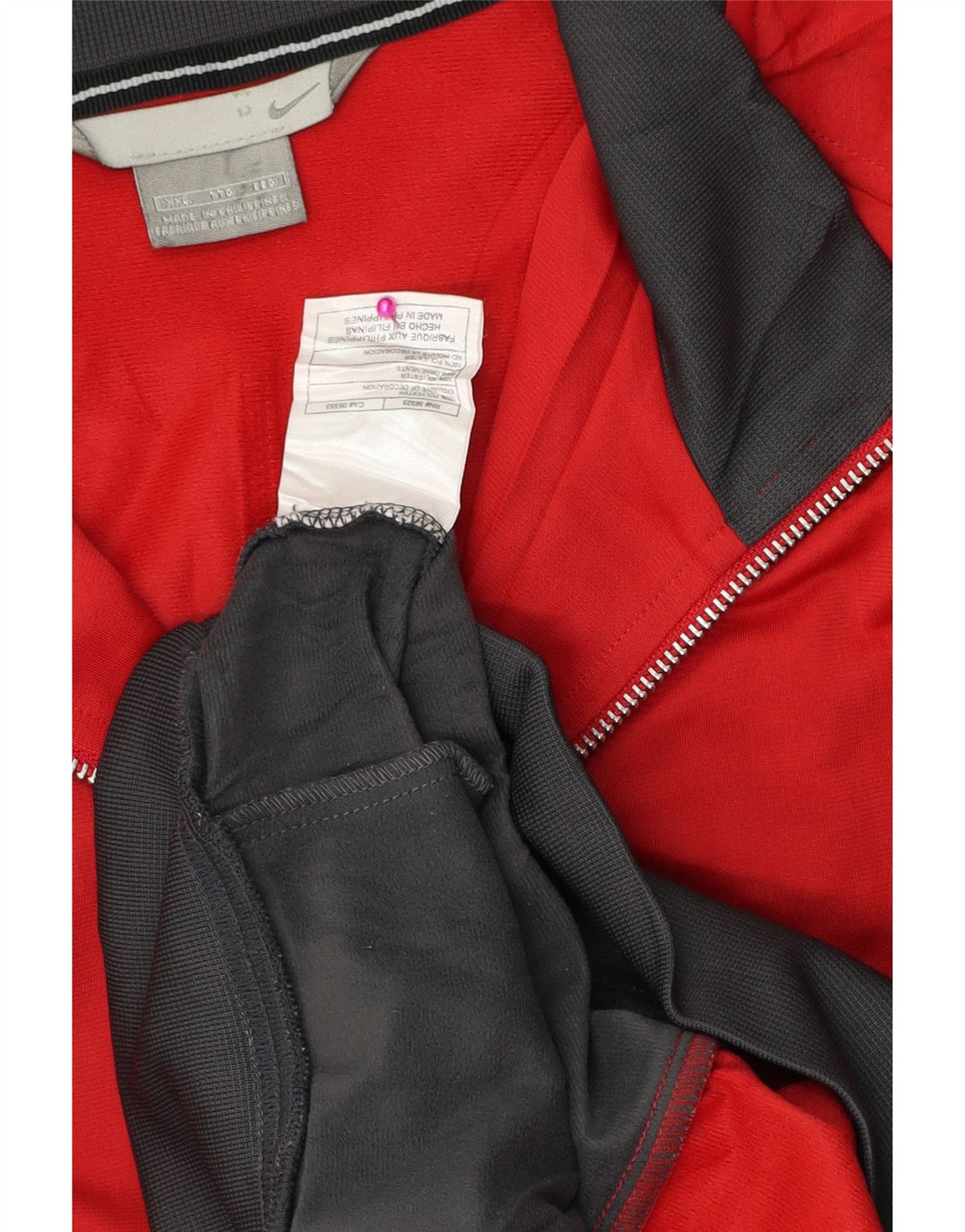 Felpa ADIDAS da uomo con collo con zip, maglione 2XL, poliestere color block rosso