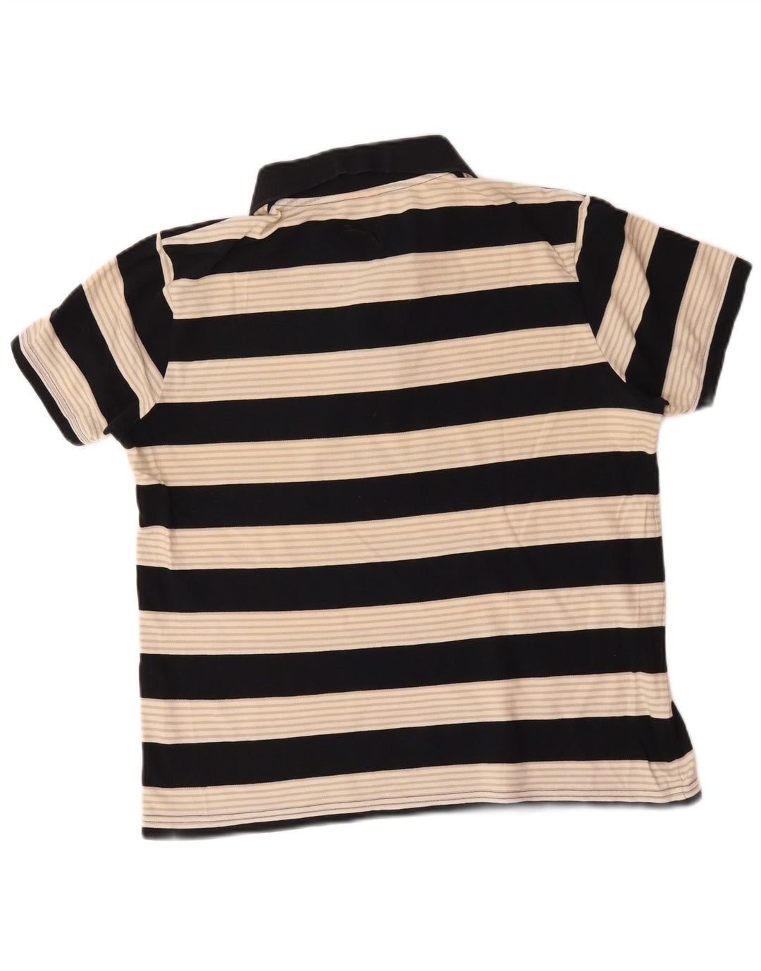 Polo Puma da uomo in cotone a righe nere medie