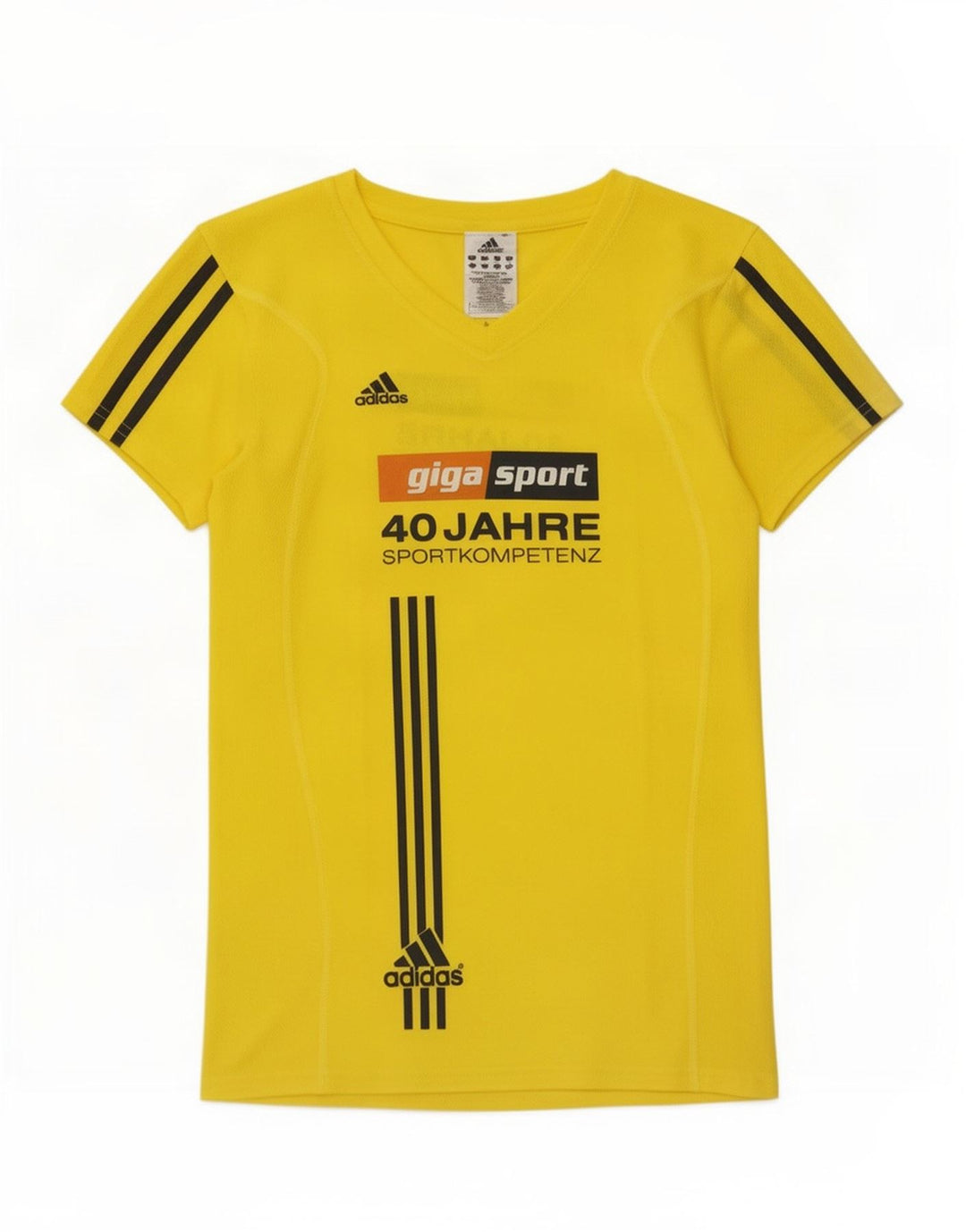 T-shirt grafica Adidas Climalite da donna Top UK 10 Small Giallo Poliestere