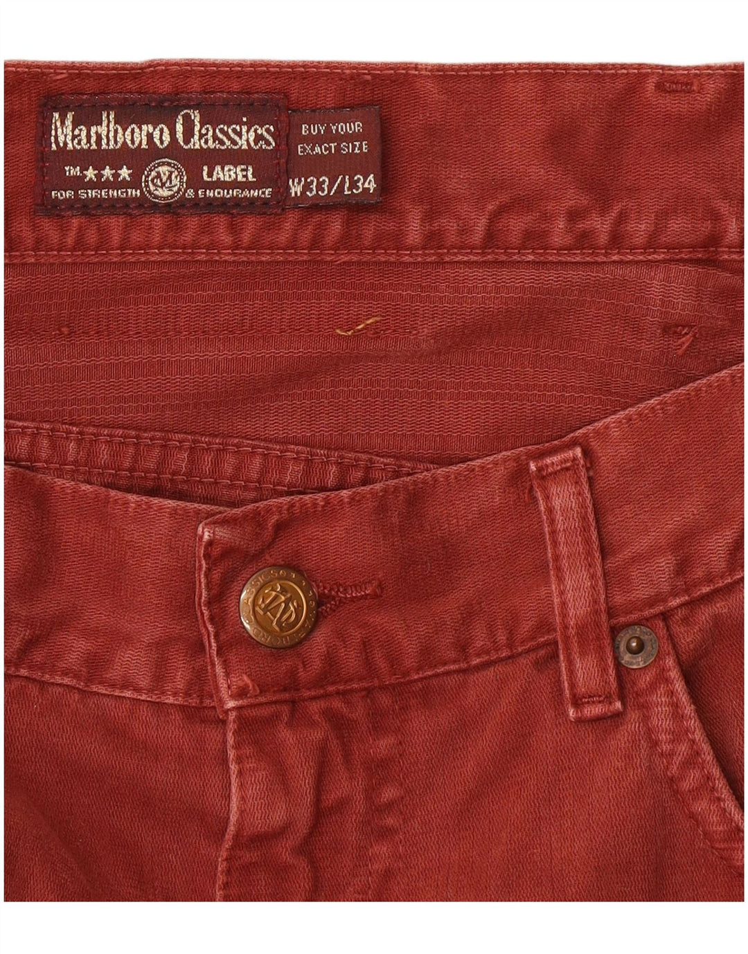 Jeans dritti da uomo Marlboro Classics W33 L34 cotone rosso