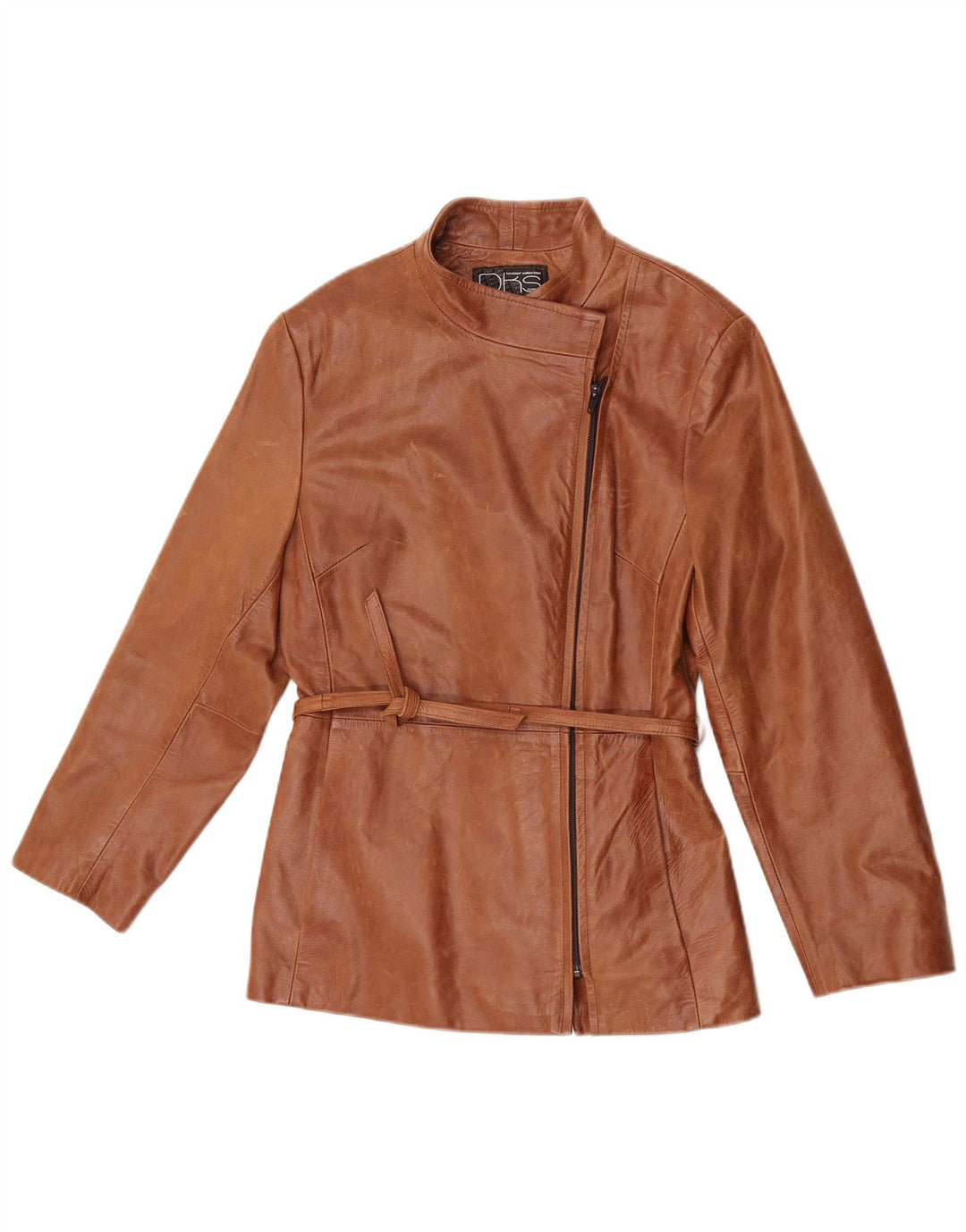 Giacca in pelle da donna DKS France US 4 piccola in pelle marrone