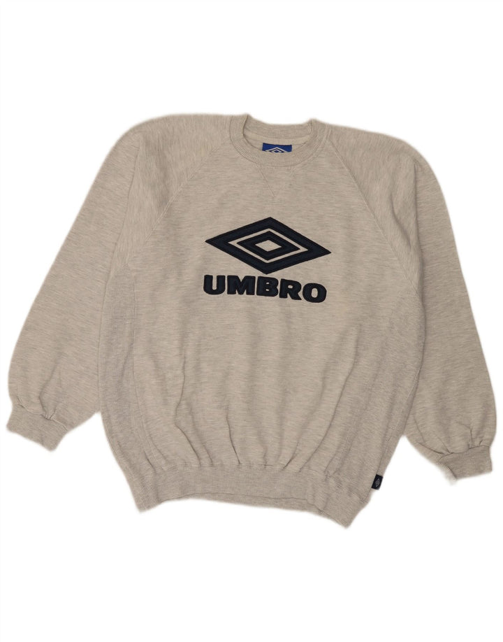 UMBRO Felpa grafica da uomo Maglione grande cotone chiazzato grigio