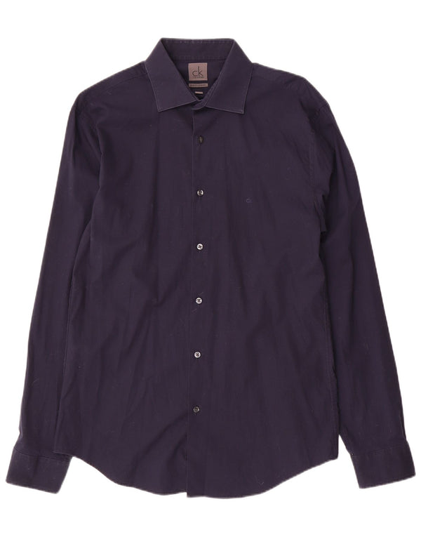 Camicia slim fit da uomo Calvin Klein taglia 40 15 3/4 medio blu navy
