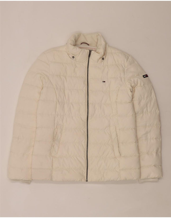 Giacca imbottita da uomo Tommy Hilfiger UK 36 Small Poliestere bianco sporco